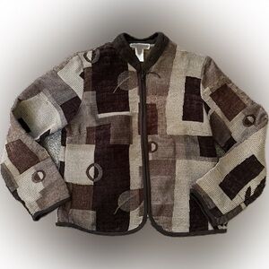 dressbarn Patchwork Blazer in Brown and Gray
